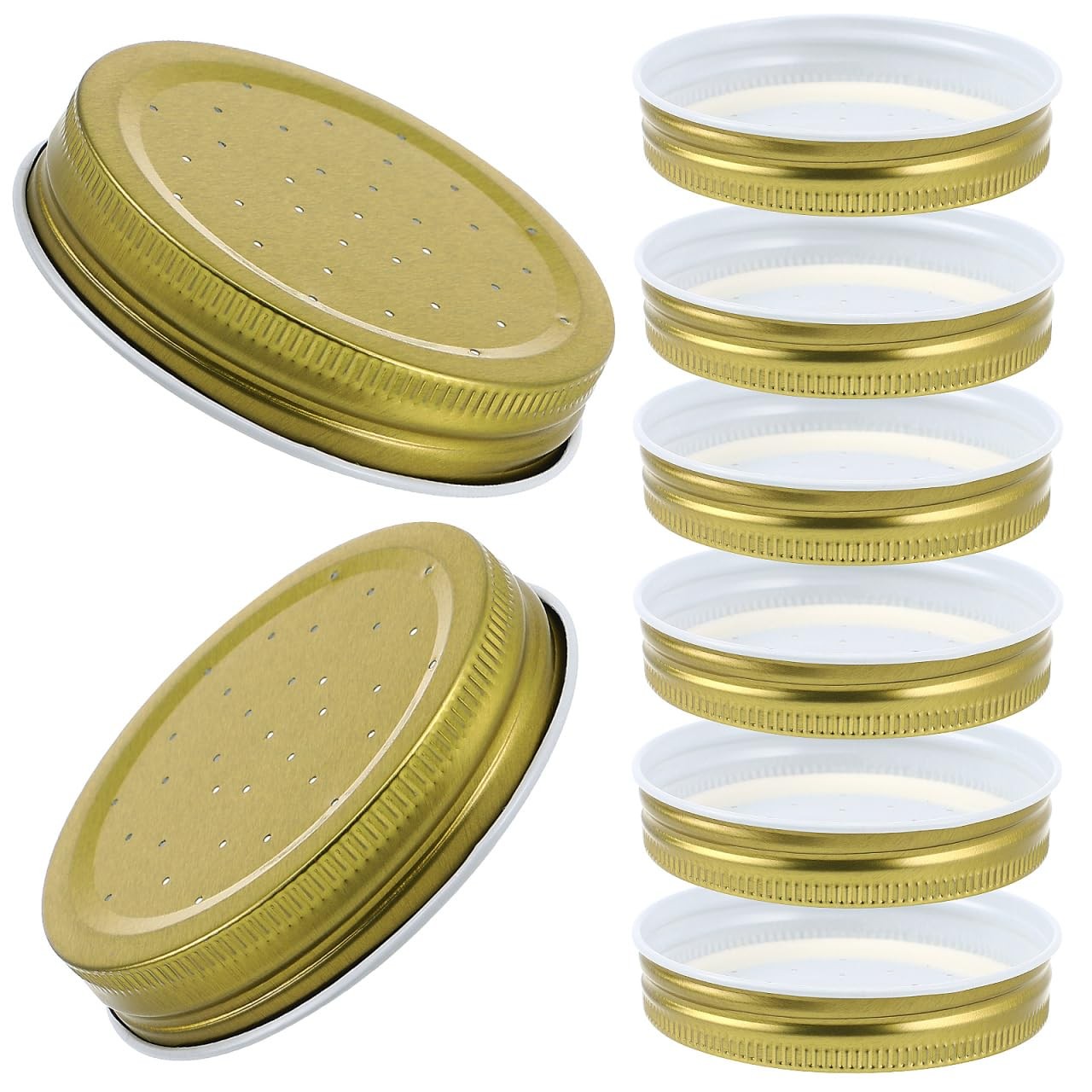 Homoyoyo 8-Pack Bee Feeder Lids for Mason Jar – Metal Bee Feeders Entrance Be…