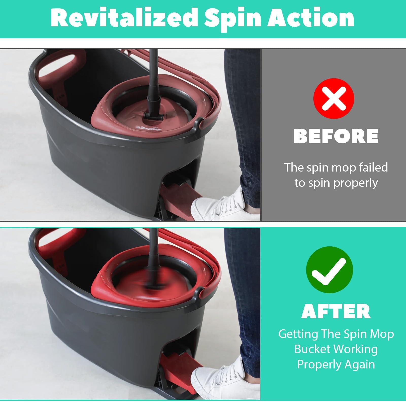 2 Pcs Spin Mop Replacement Diameter: 0.98 inches, Height: 0.7 6pcs