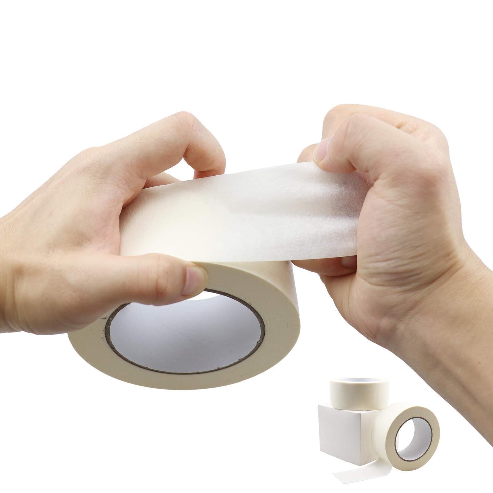 Masking Tape 2 Inch x 55 Yards, 2 Rolls, Beige White Painter’s Tape—Multi-Pur…