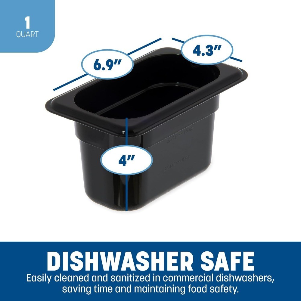 Plastic Food Pan 1/9 Size 4 Inches Deep Clear
