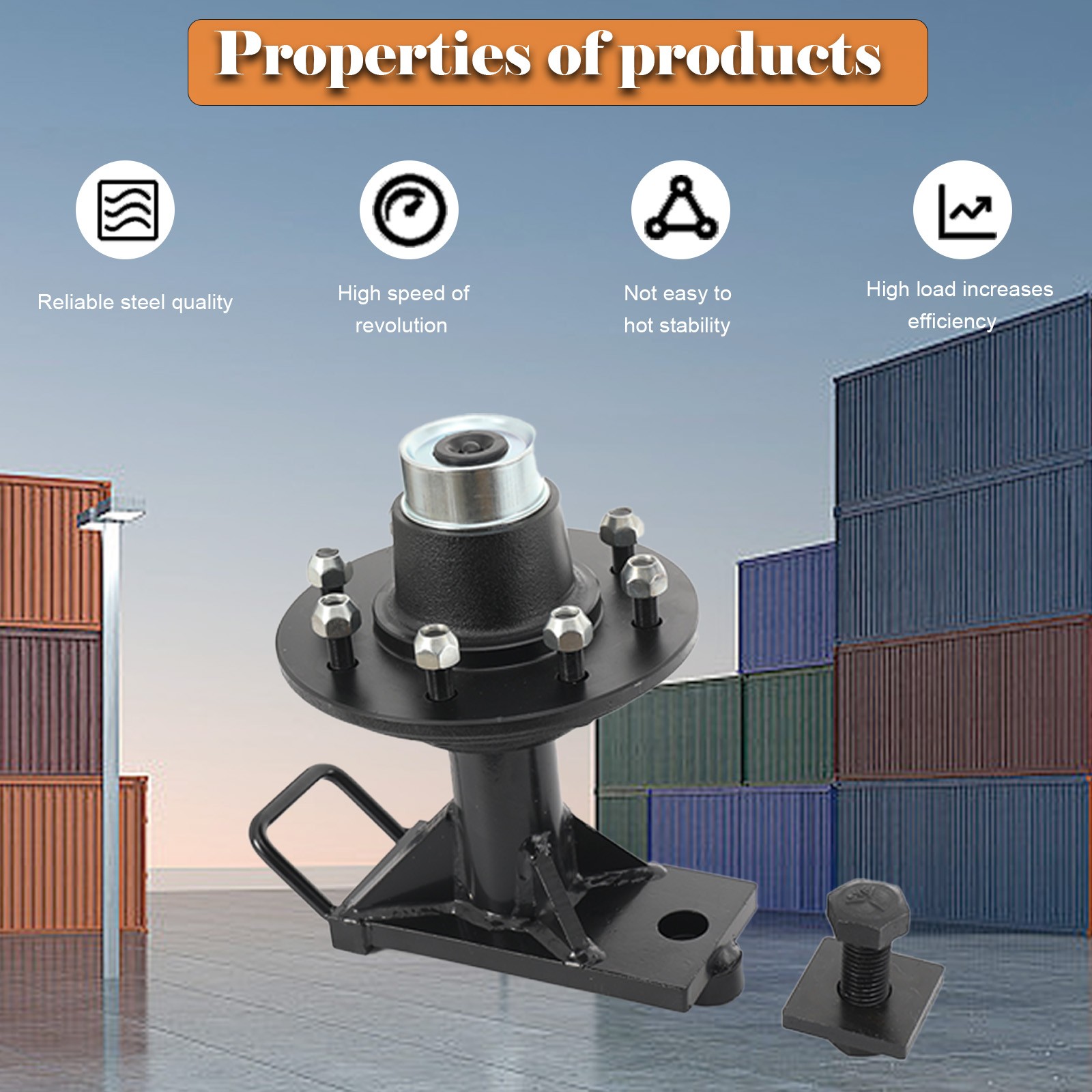 8x 5.5 Lug Superior Shipping Container Wheels; Spindle Kit，Container Moving Kit