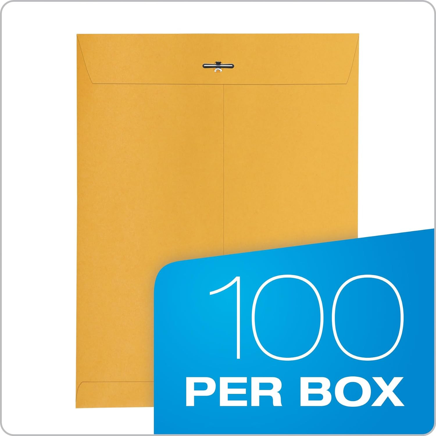 10″ x 13″ Clasp Envelopes, Heavy 32 lb Brown Kraft, Gummed Flap, 100/Box (QUA377