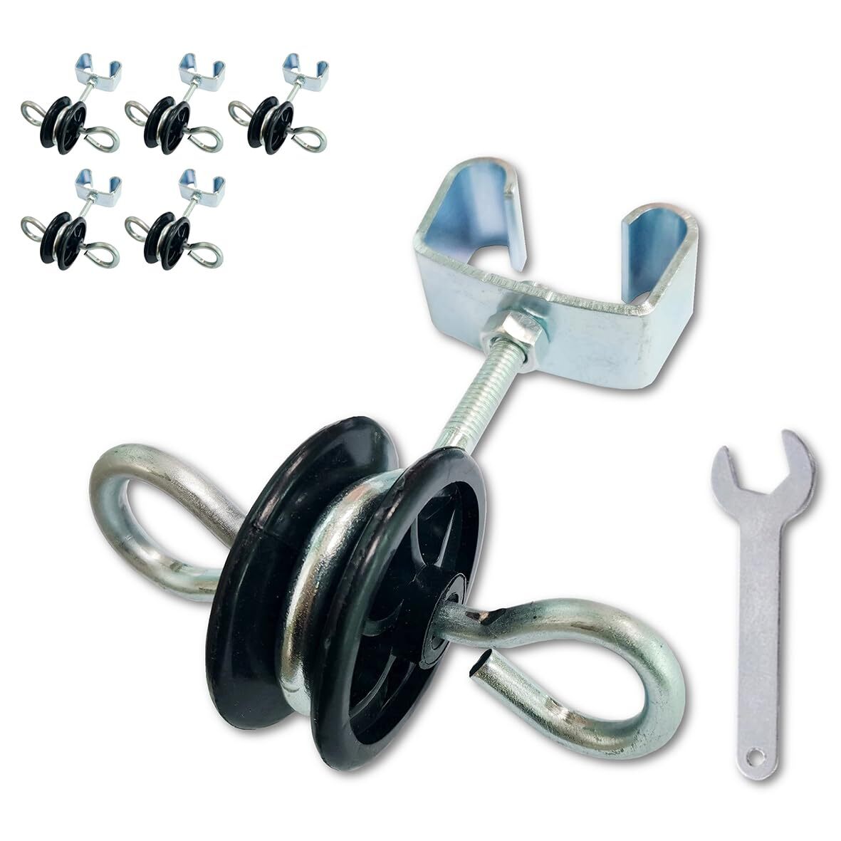 Farm Electric Fence T-Post Gate Handle Anchors Double Hook T-Post 2-Rings T-Post