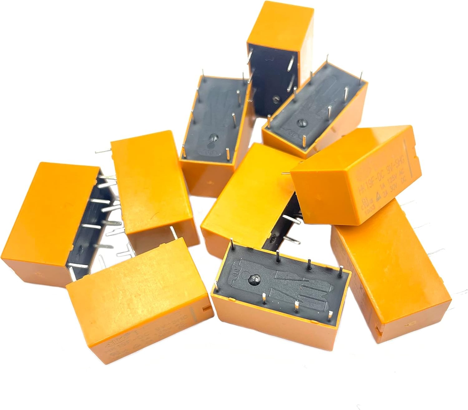 10Pcs PCB Mount DPDT DC Power Relay Coil, 8-Pin Micro Relay Size: 9v