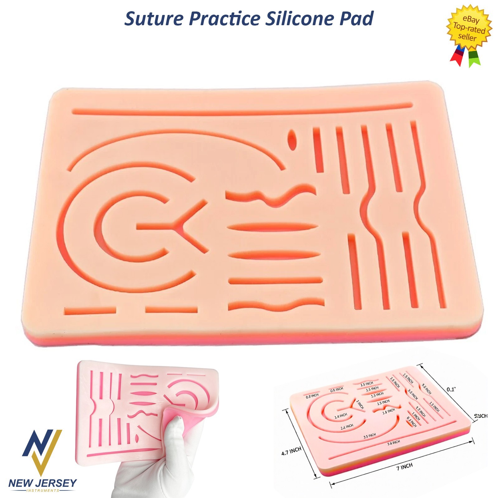 New Medical Skin Suture Practice Silicone Pads Wound Simulated For Training Kit