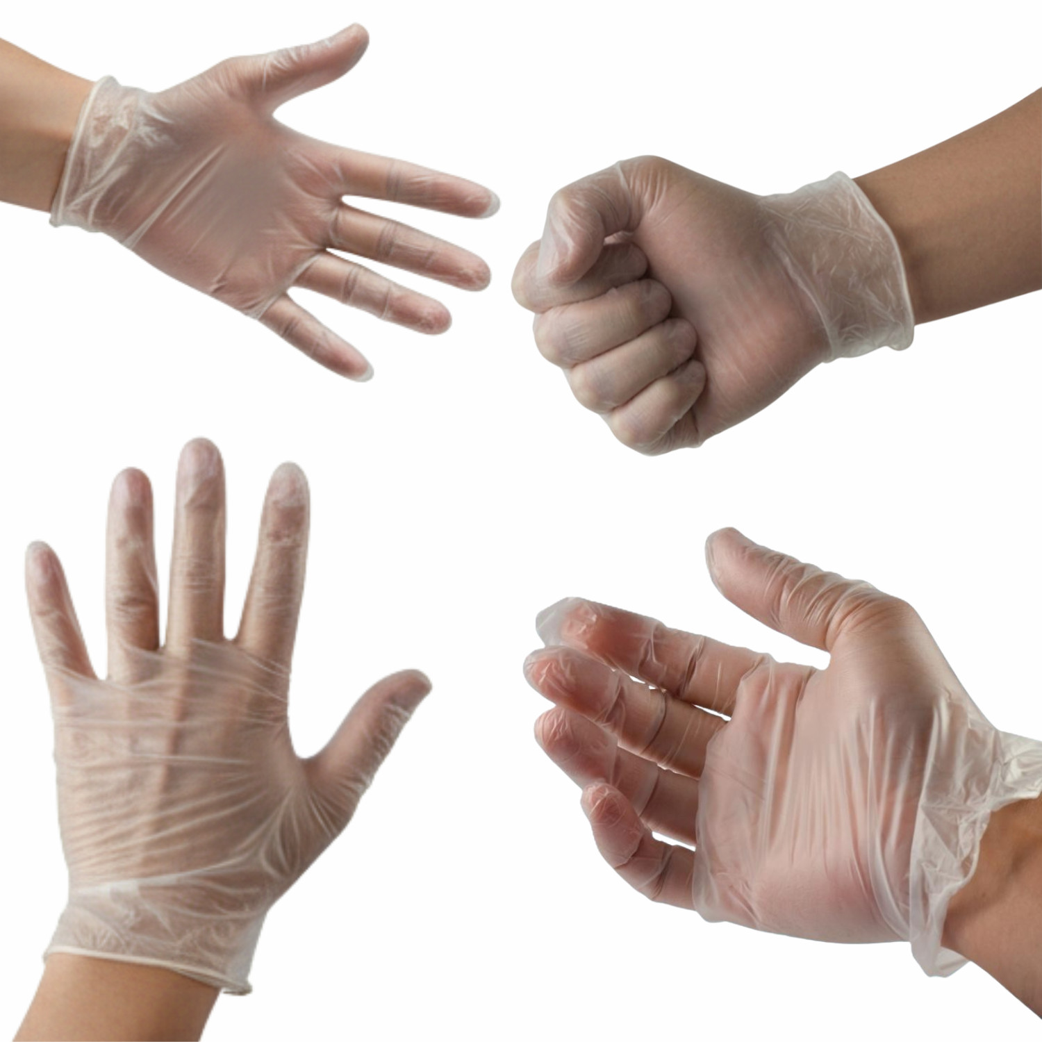 Clear Vinyl Latex and Powder Free Gloves 3 Mil Large, 2000 Pcs, Non Exam