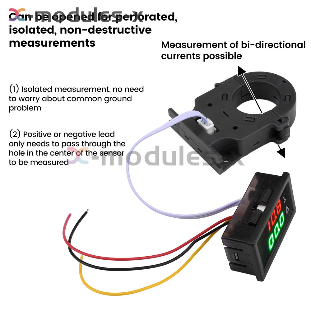 DC0-300V 50/100/200/400A Digital Current Voltage Meter Hall Ammeter Voltmeter