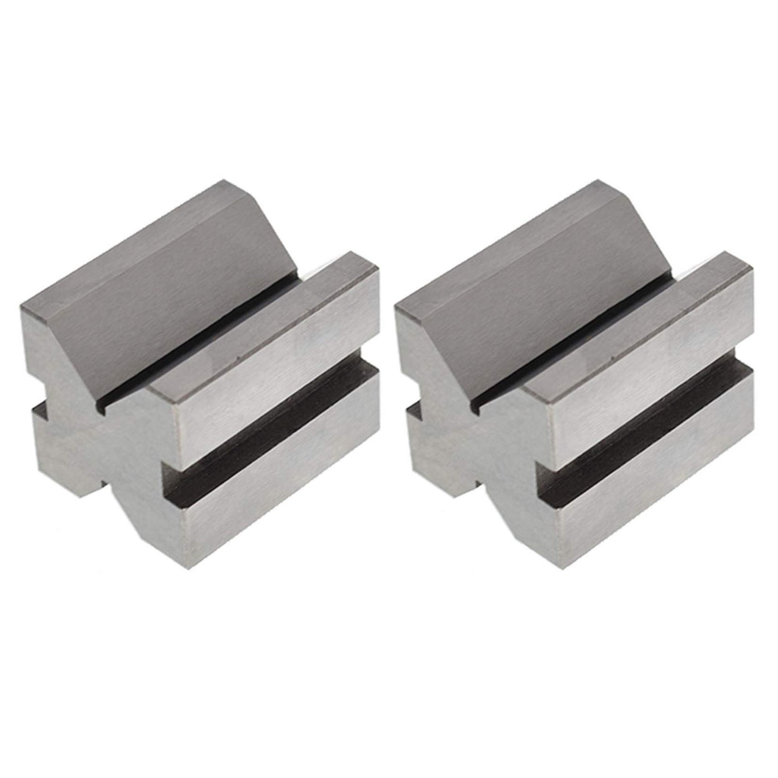 waltyotur V Block Set with Clamp Hardened Steel 90 Degree Angle Black