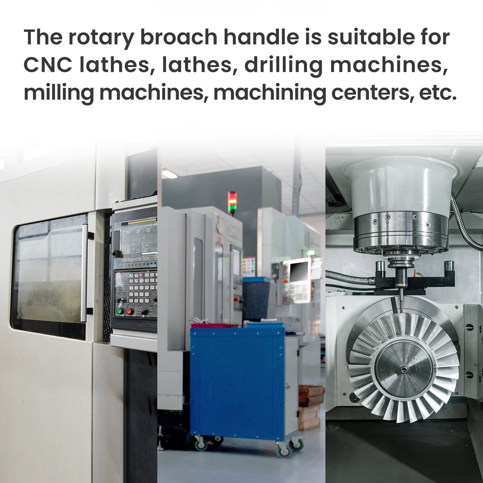 1x Rotary Broaching – 3/4″ Shank Broach Tool Holder Fit for 1/2″ Shank Broach