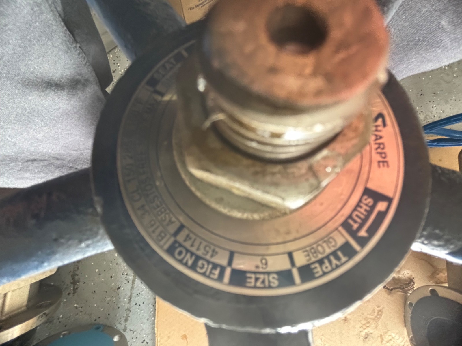 Sharpe WCB Globe Valve 6” 150# Flange Fig #45114 Stellite Seat (NEW) open box