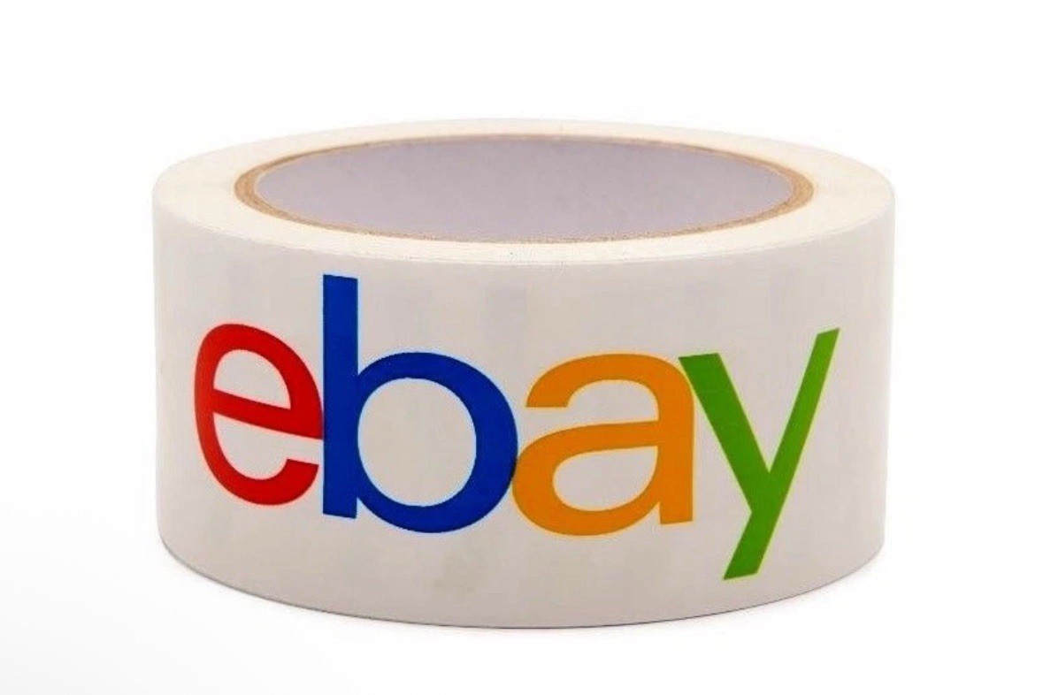 1 Roll eBay Branded Shipping Tape With Color Logo – 2″ x 75 Yards New