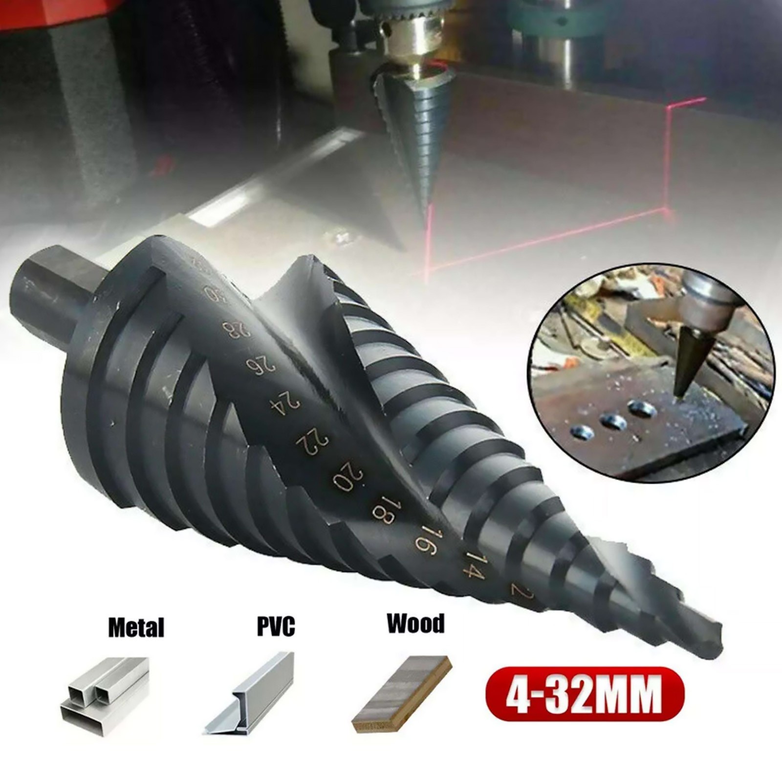 3Pcs/Set HSS Step Drill Bit Set Large Cone Titanium Bit Metal Hole Cutter