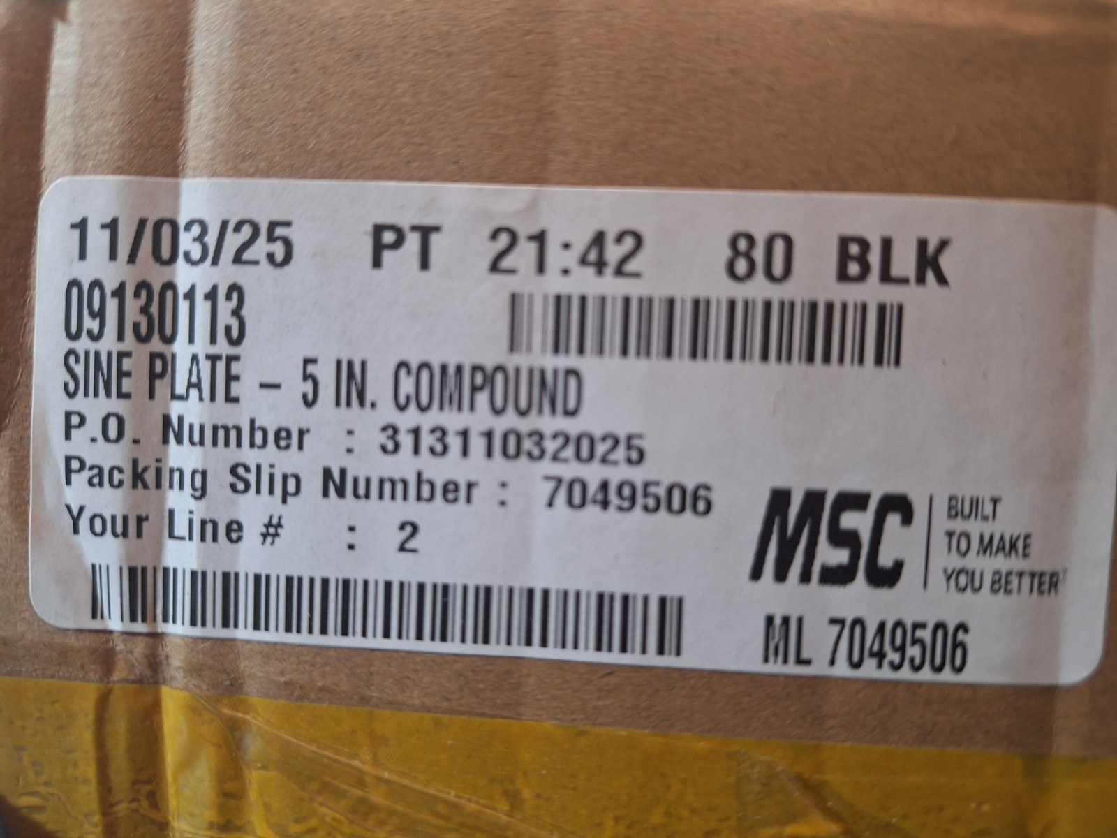SC09130113 6″ Wide x 3-1/4″ H, Compound Precision Sine Plate, Value Collection