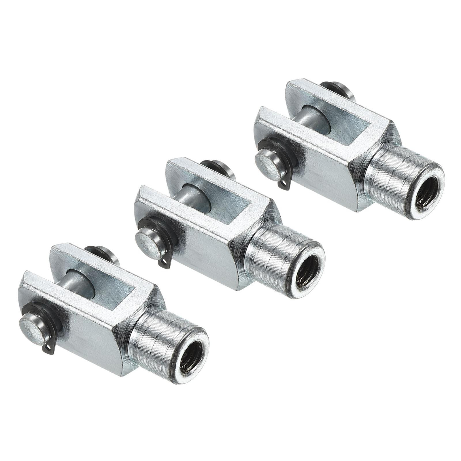 3Pcs M6x1 Air Cylinder Rod Clevis End Female Thread Y Connector Silver