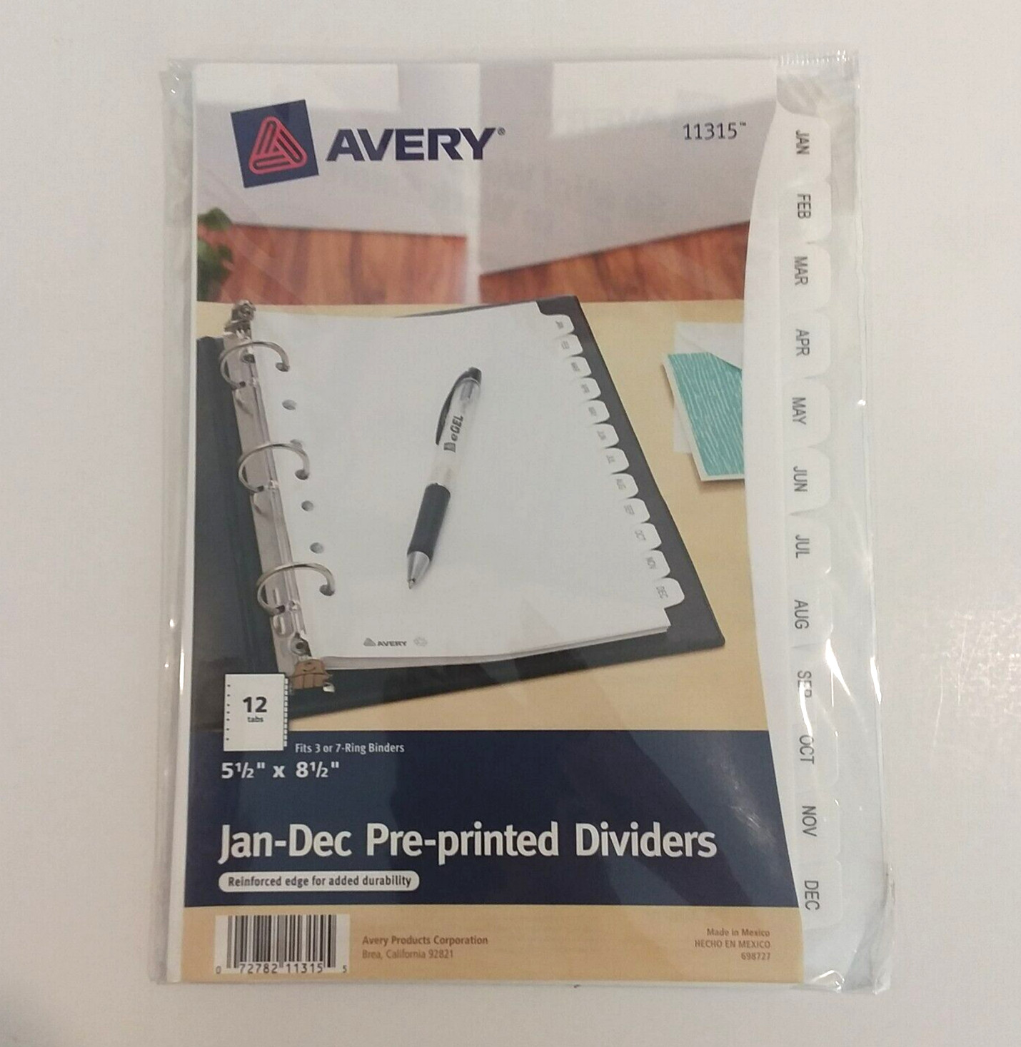 Lot of 3 Avery 11315 12 Month Jan thru Dec Monthly Dividers 5 1/2″ x 8 1/2″ NEW