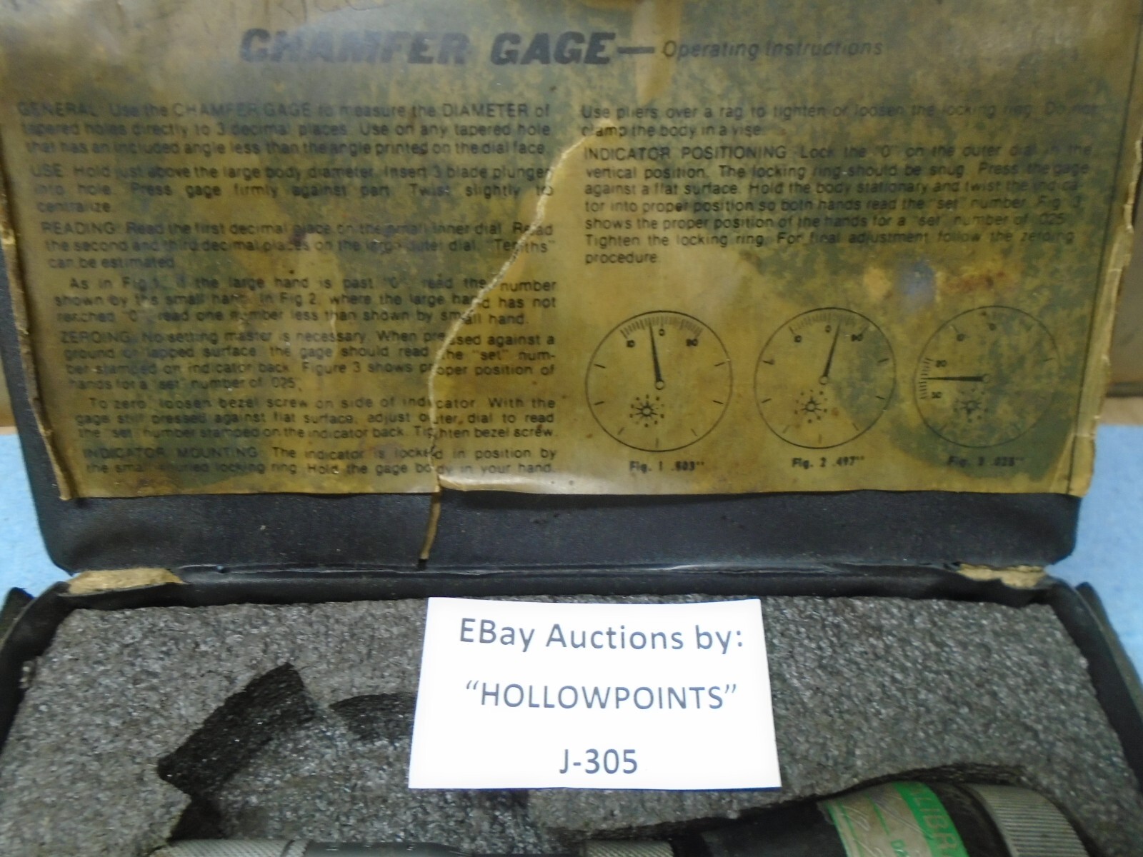 Mitutoyo Brencor Inc Chamfer Gage Micrometer 0-90 Degrees by .001: Diameter J305