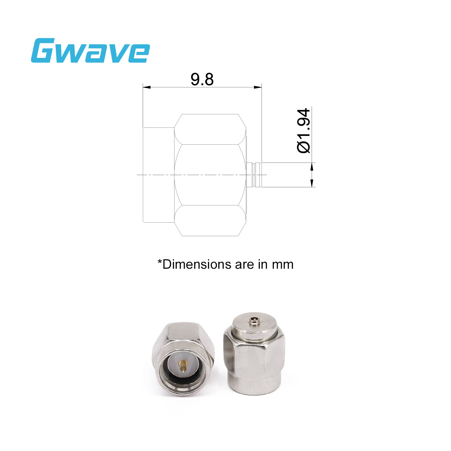 SMA Male to IPX1 Male Straight Adapter | DC-6GHz