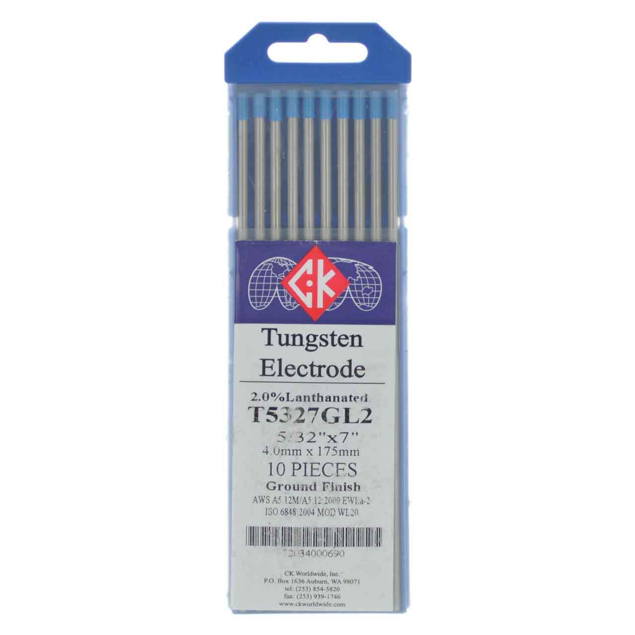 CK T5327GL2 2% Lanthanated Tungsten Electrode 5/32″ X 7″ 10 pack