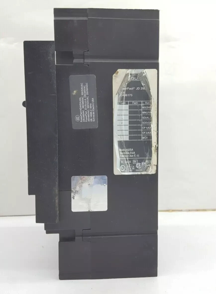 SQUARE D JDA36175 POWER PACT CIRCUIT BREAKER 175A 3P 600V 175 AMP 3 POLE JDA