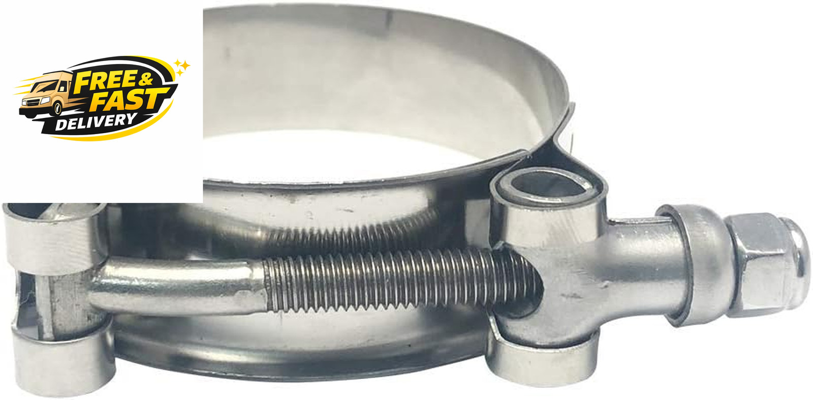 2 Pack 3.25 Inch Stainless Steel T-Bolt Hose Clamps, Clamp Range 89-97Mm for 3.2