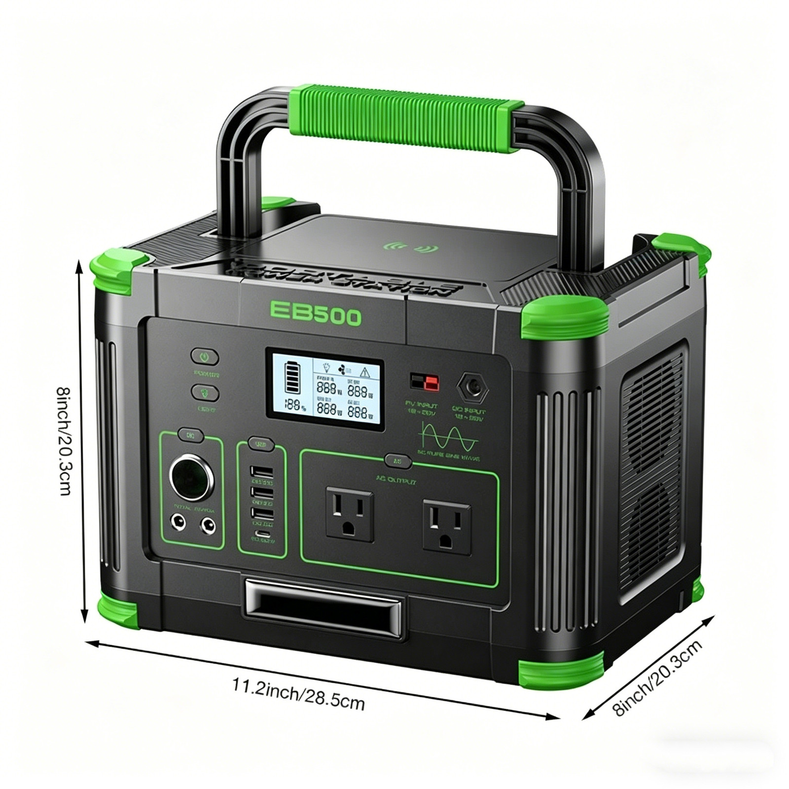 300W 288.6Wh Portable Solar Generator 9-Port Camping Power Supply Camping Home