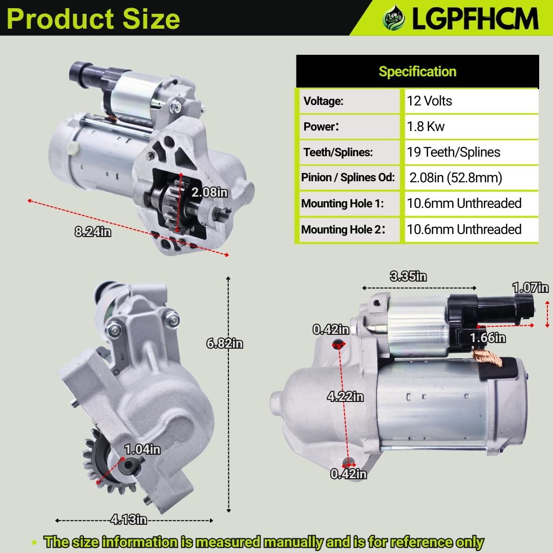 410-52318 Starter Motor Compatible with Acura MDX 2007 2008 2009 V6 3.7L | # 428