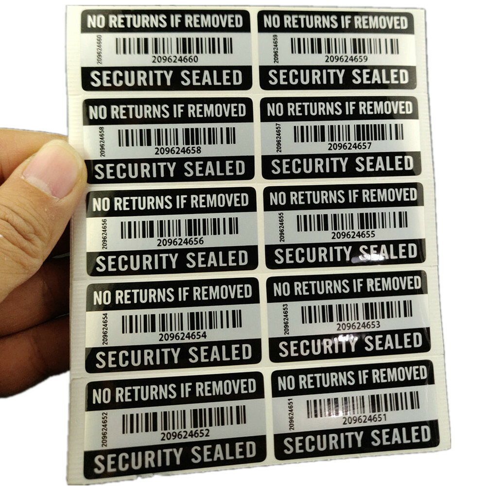 100PCS No RETURNS IF REMOVED Tamper Proof Warranty Void Label Sticker 2″ x 1″