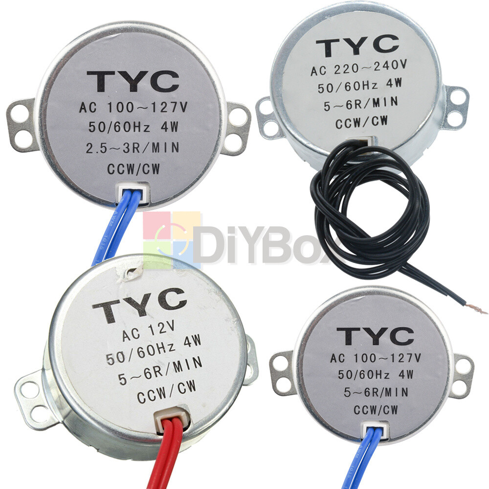AC 12V/110V/220V 4W 50/60Hz Synchronous Motor 2.5/3/5/6RPM For Microwave TYC-50