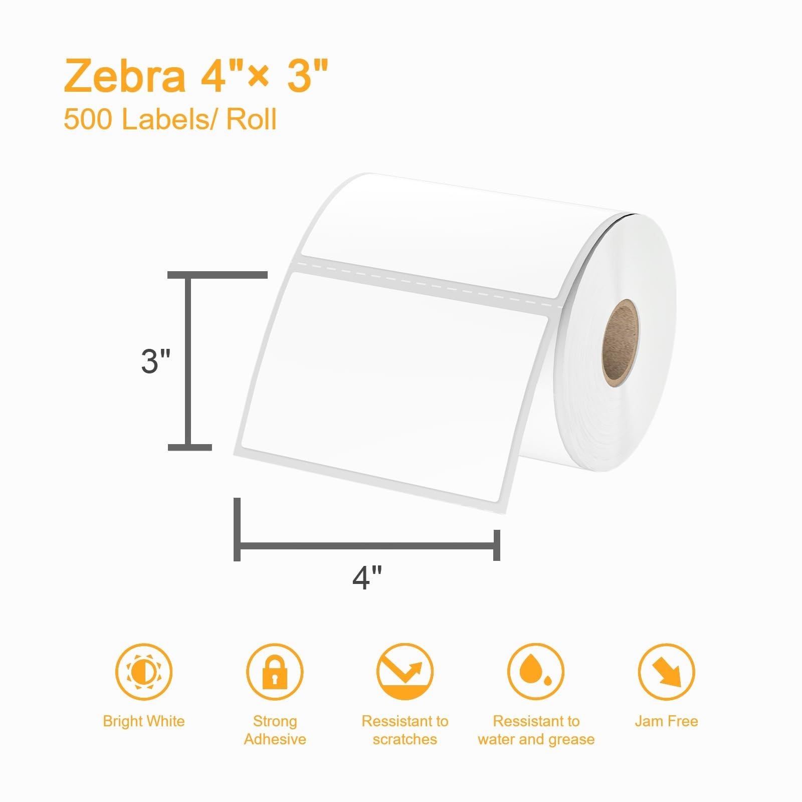 12 Rolls 4″ x 3″ Direct Thermal Label (101mm x 76mm) Multipurpose Shipping Ad…