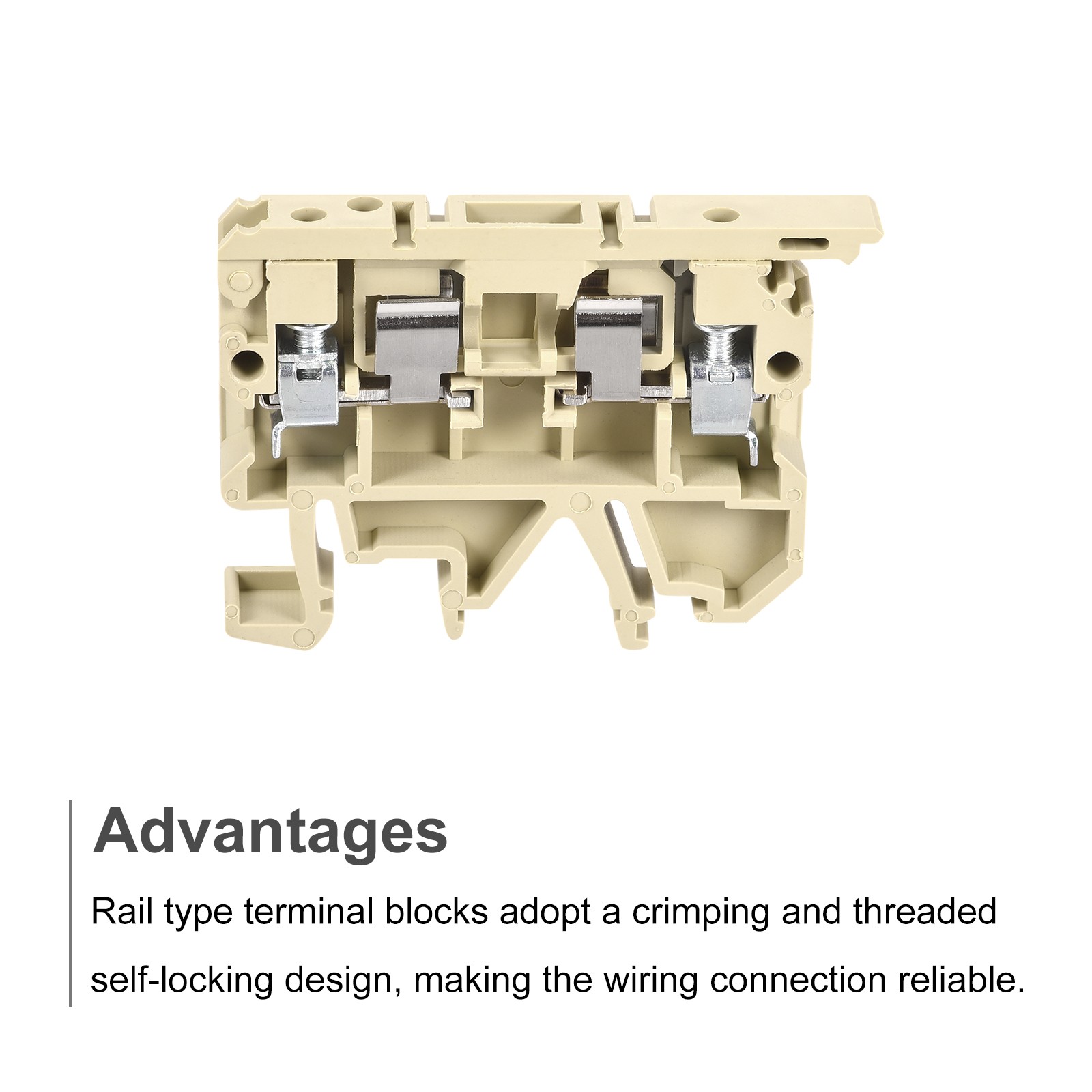10Pcs DIN Rail Mount Fuse Holder Terminal Blocks Screw Type Yellow ASK1/EN