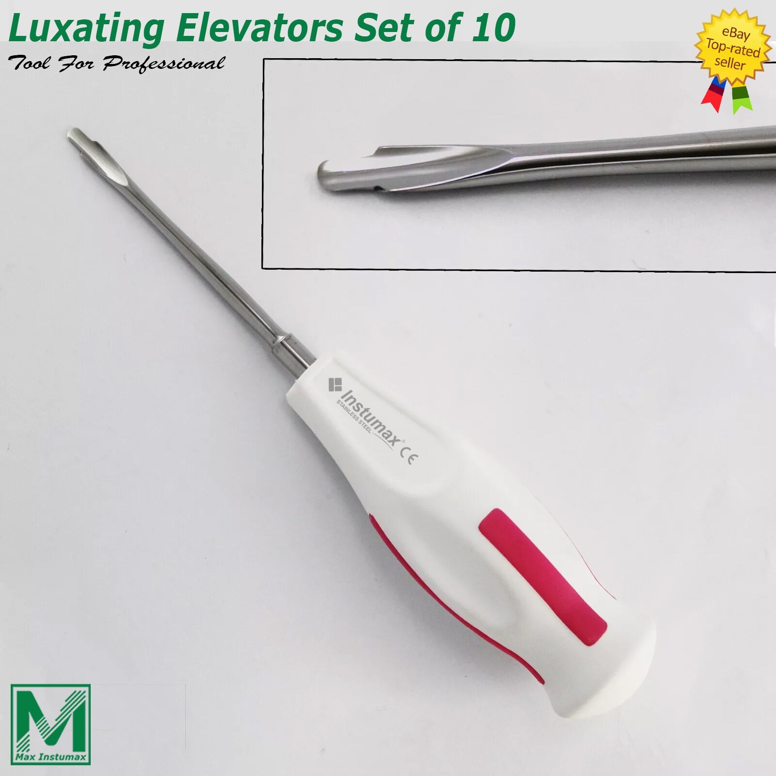 10 Pcs white Dental Root Elevators Oral Surgery PDL Luxating Tooth loosening