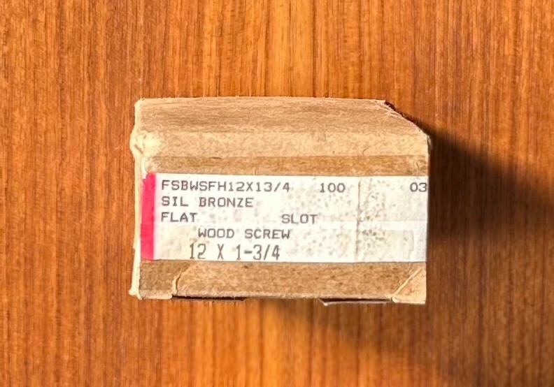 12 X 1-3/4″ Silicon Bronze Slotted Flat Head Wood Screw US VINTAGE Qty 100