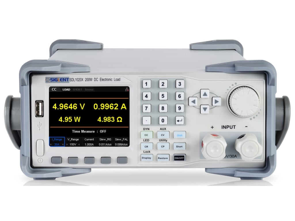 Siglent SDL1020X – Programmable DC Electronic Load, 150V/30A/200W, 0.1mV/0.1mA