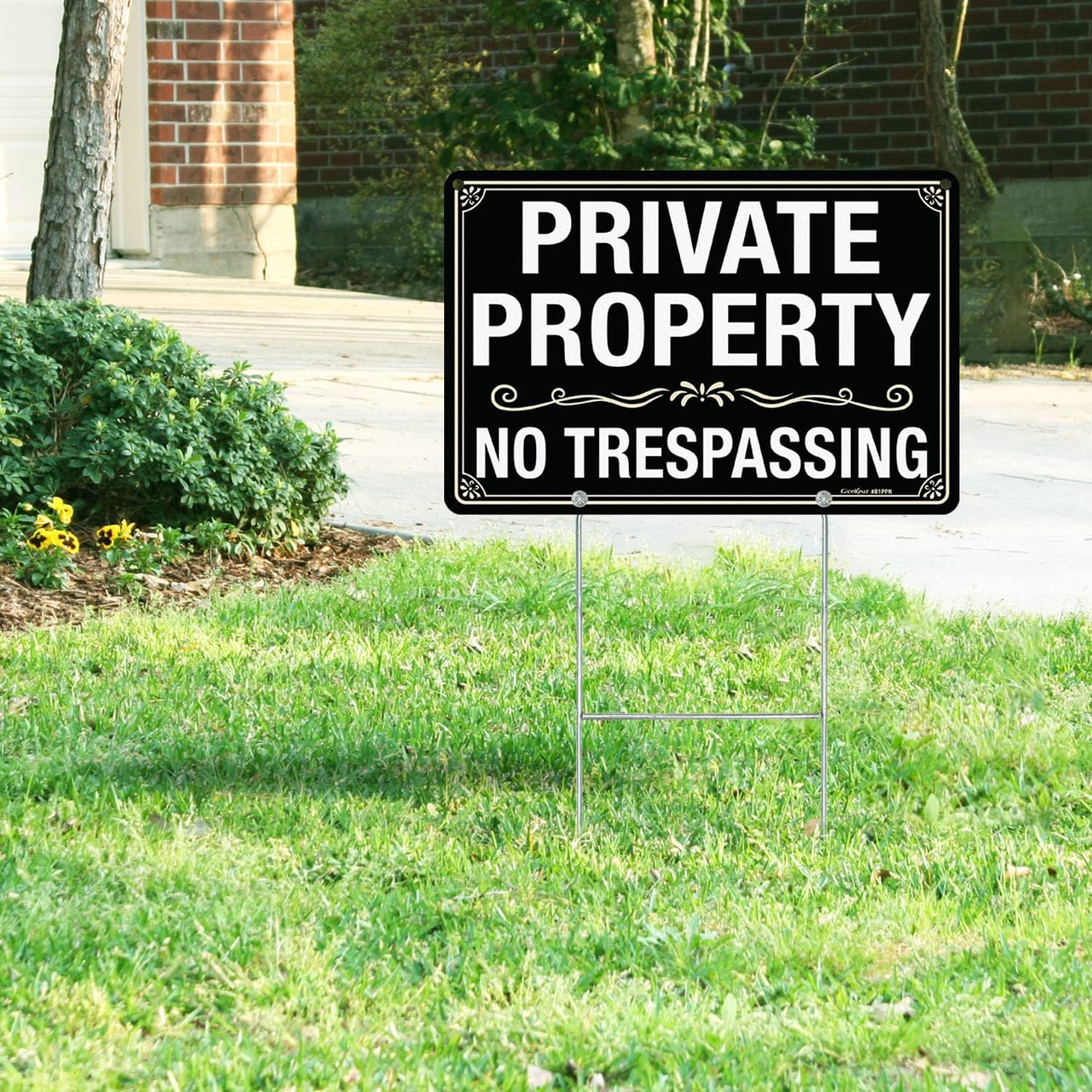3 Pack No Trespassing Signs Private Property Sign 12×8 inches, 12″×8″ 3