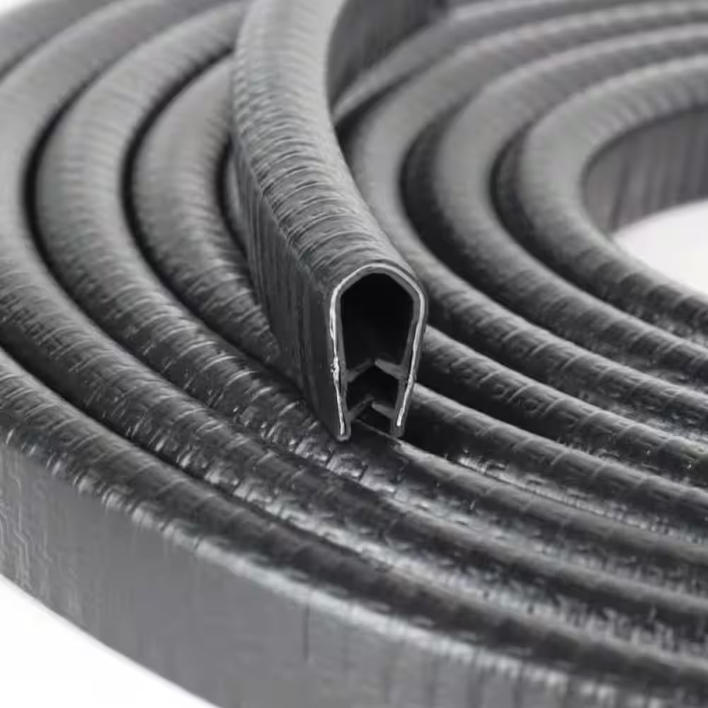 120 In. X 10 Ft. X 0.5 In. X 1 In. Flexible, Durable, Easy to Install, Black wit