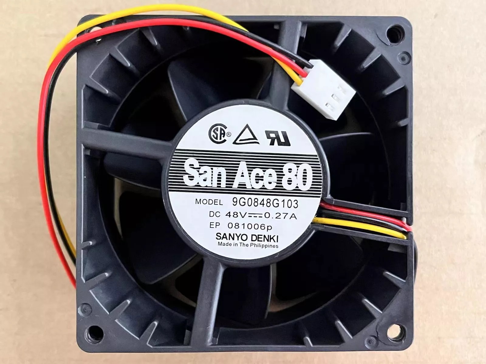 Sanyo SAN ACE 80 9G0848G103 48V 0.27A cooling fan 80X80X38MM