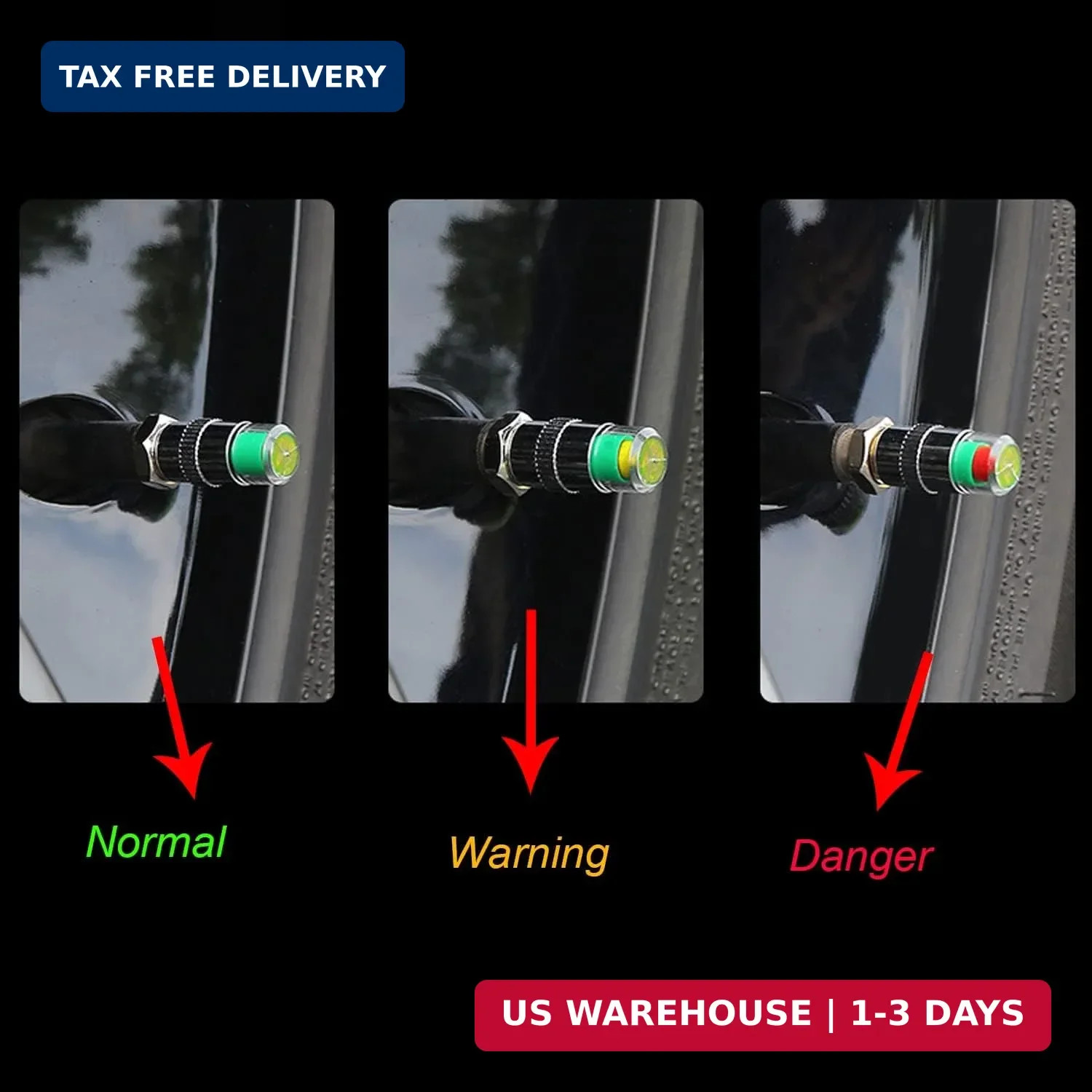 12pcs Car tire Pressure Monitor Valve stem Cap Sensor Indicator, 2.4Bar 36PSI Pr