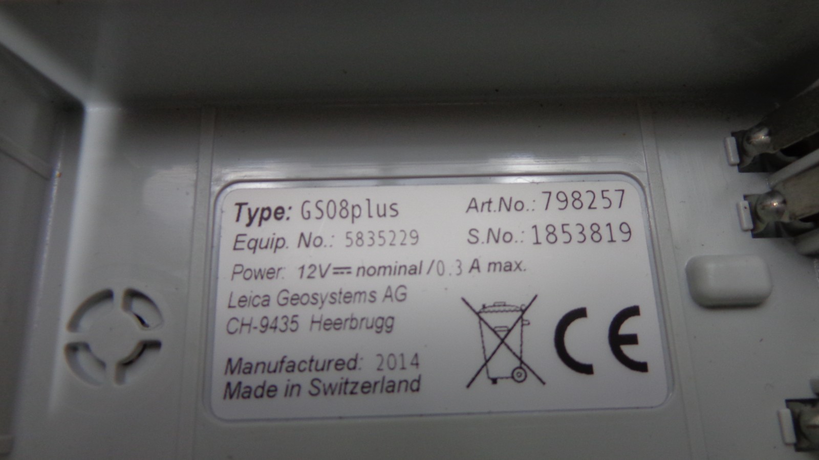 Leica GS08 Plus GPS 3.75g GSM With CS10 Controller, Charger, 2 Batteries & Case