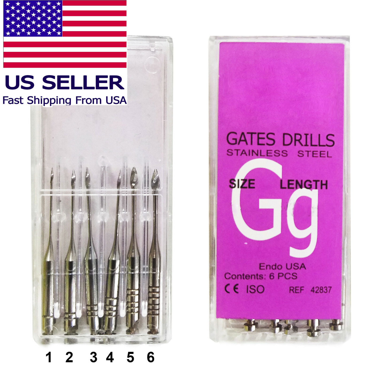 Gates Glidden Drills All Sizes (1to 6) Length (28 – 32 mm) 6/Pkg up to 60 Pieces
