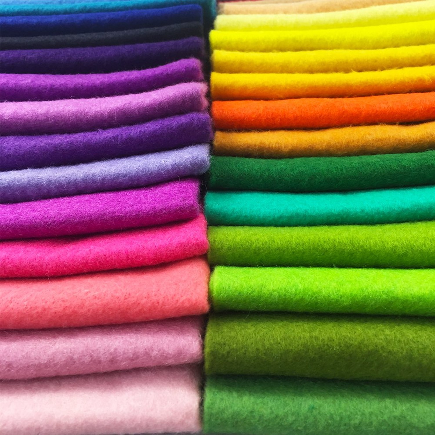 flic-flac 42pcs1.4mm Thick Soft Felt Fabric Sheet Assorted Color Felt Pack DI…
