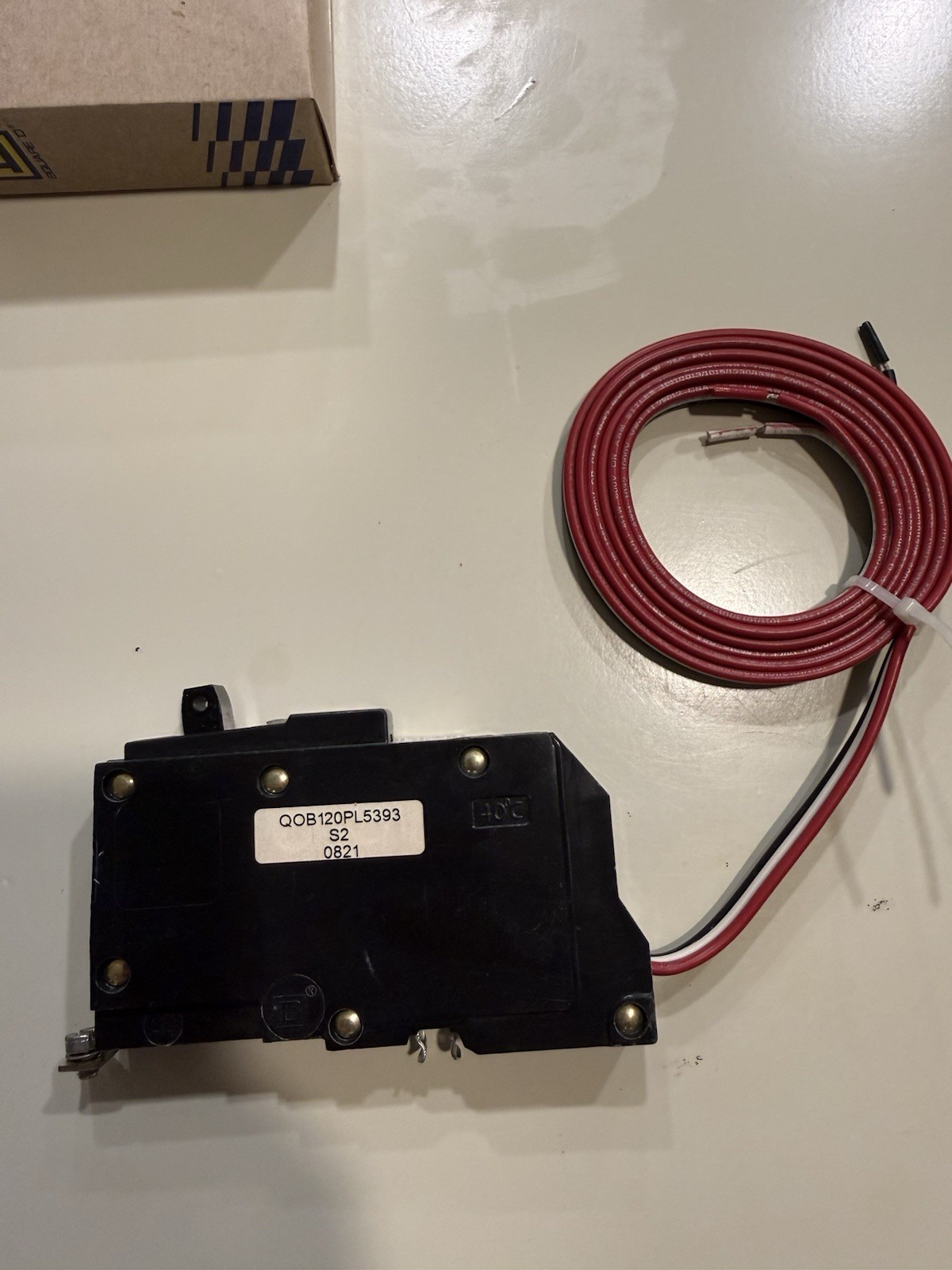 Square D QOB120PL5393 20A 1-Pole 120/240V Bolt-On Remote Circuit Breaker