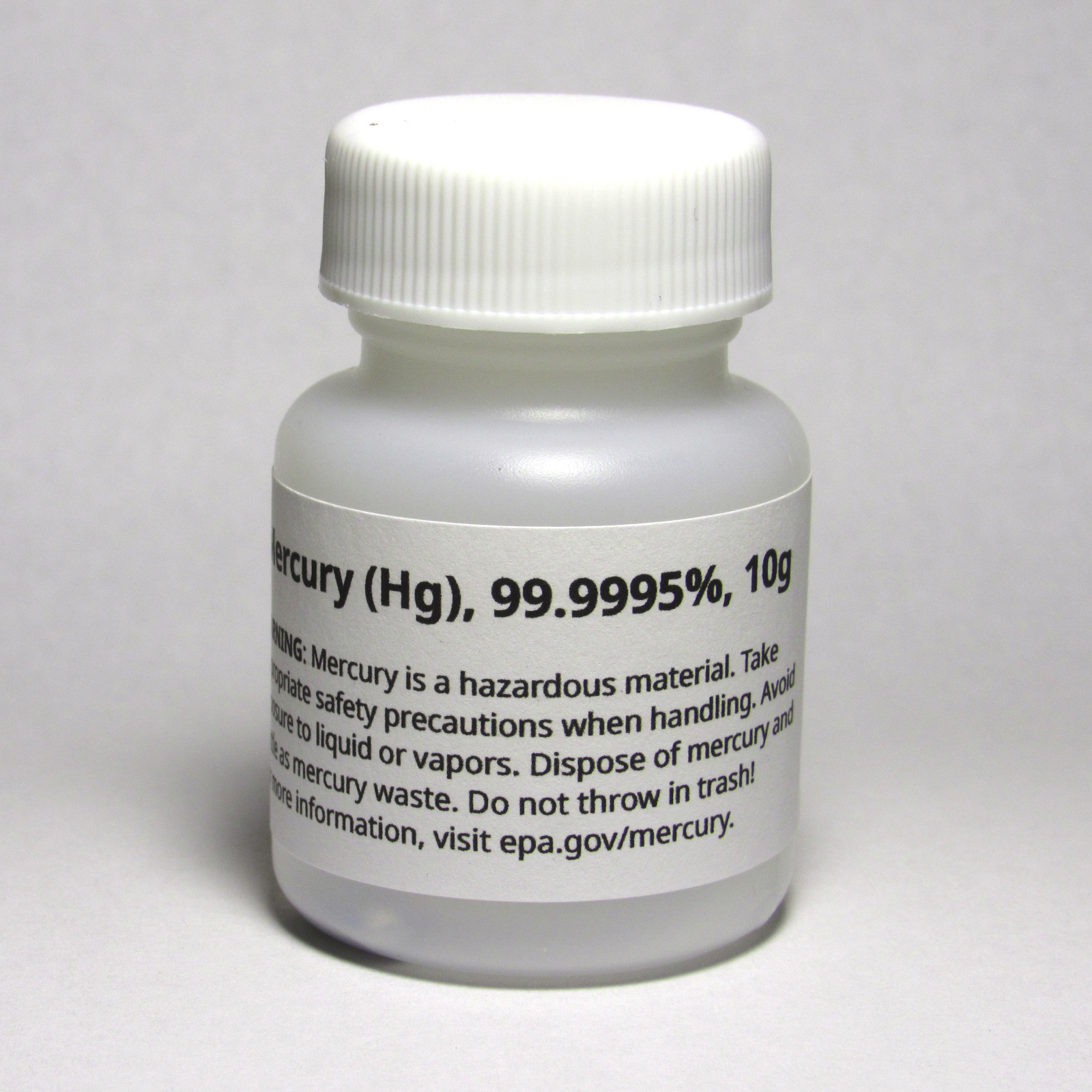 10g-400g (0.35oz-14.1oz) 99.9995% Mercury Metal / Elemental Mercury (Hg)