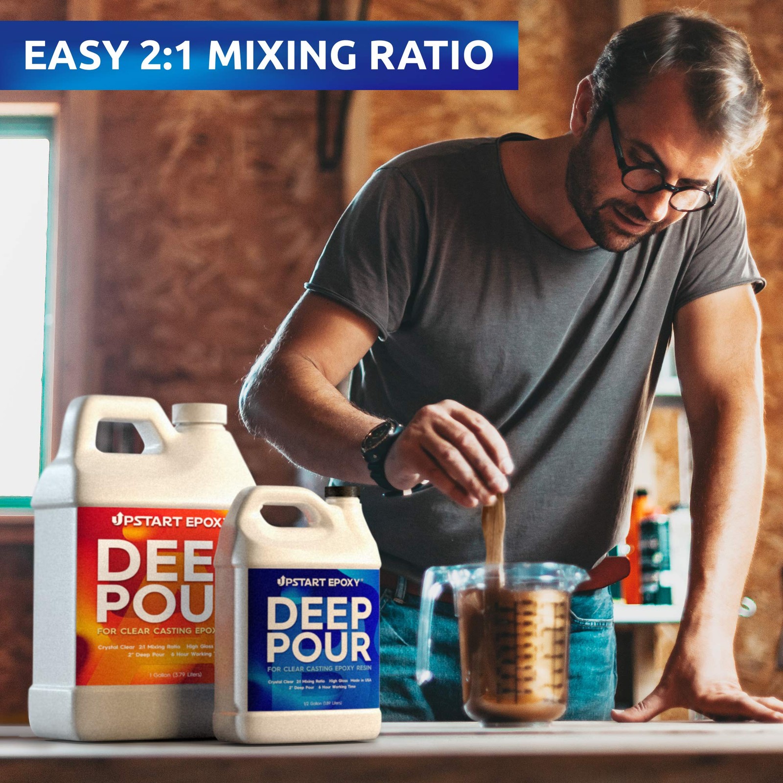 2inch Deep Pour Epoxy Resin Kit 3 Gallons for Art and Countertop Making Clea…
