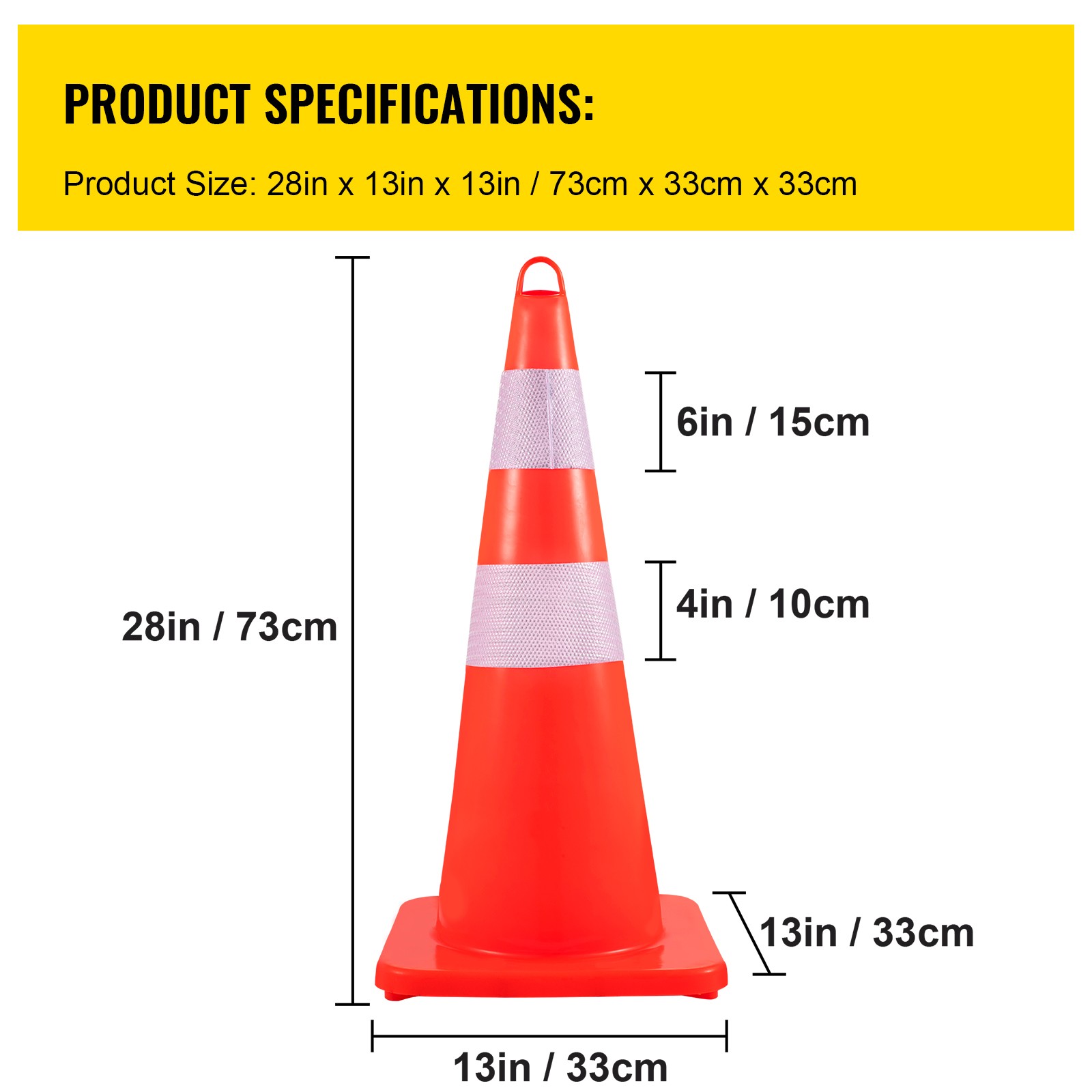 Uimoso 12PCS Safety Cones Traffic Cones 28″ Orange Reflective Collars Road Cones