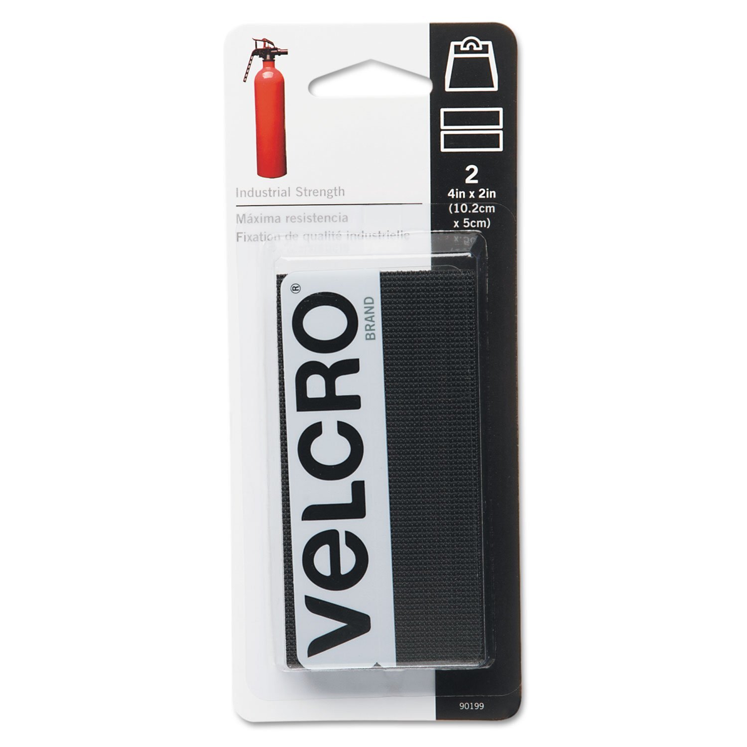 Velcro® 90199 Industrial Strength Sticky-Back Hook & Loop Fastener Strips 4″x2″