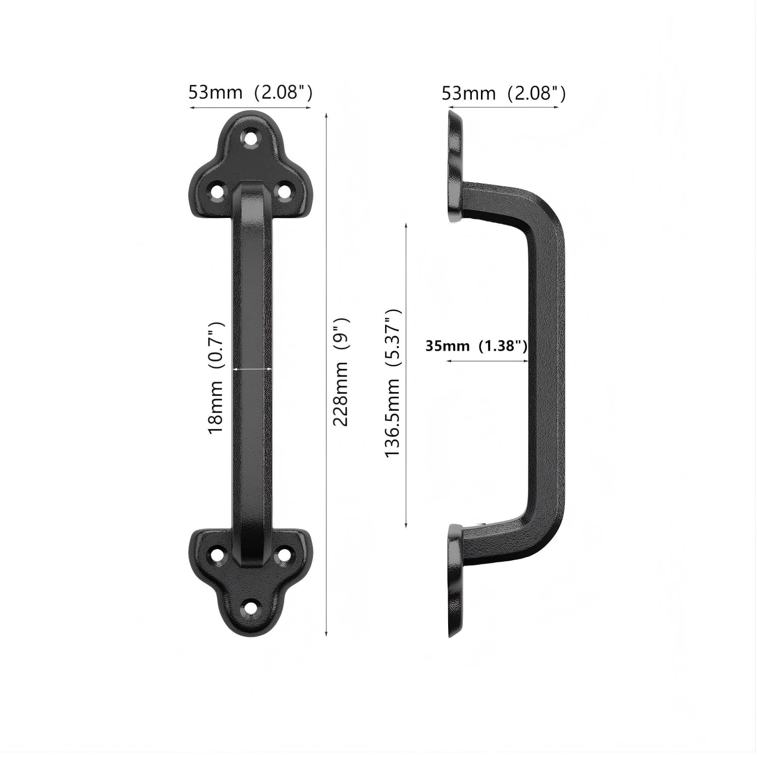 9 Inch Rustic Barn Door Handle, for Sliding Barn Door | Solid Metal Material,…