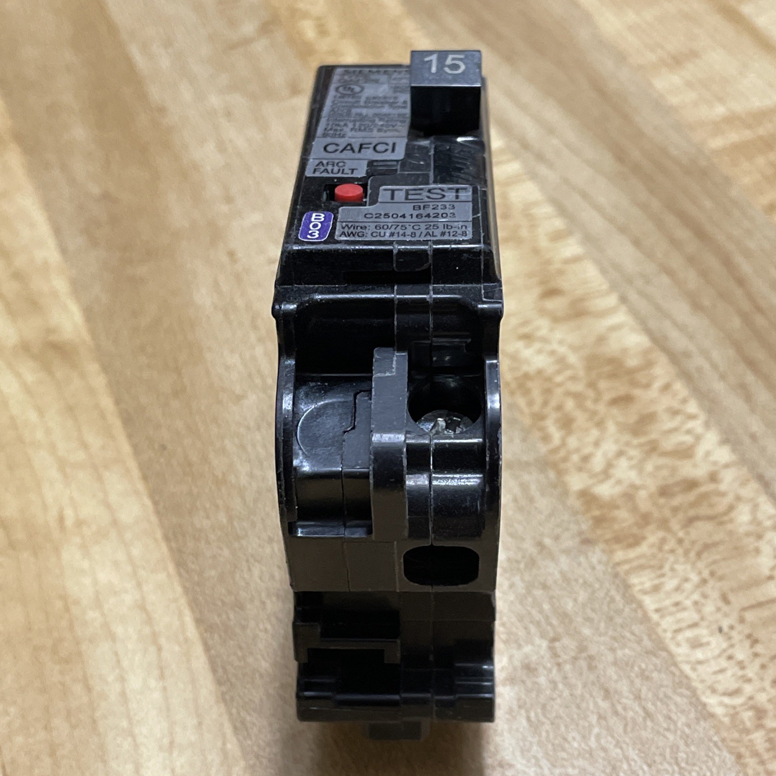 SIEMENS QA115AFCN ARC FAULT CIRCUIT BREAKER TYPE AFCI 15 AMP 1 POLE