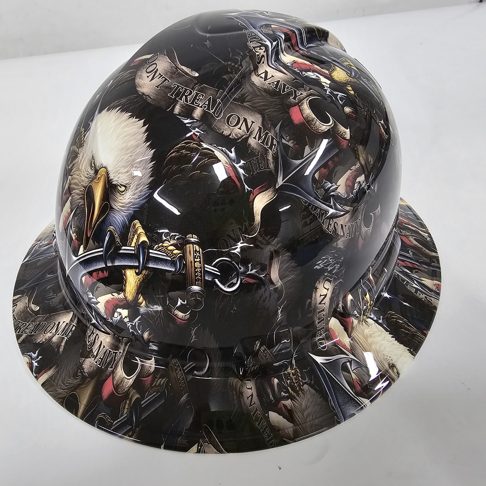 full brim hard hat custom hydro dipped IN US NAVY WE THE POEPLE DONT TREAD ON ME