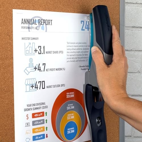 Desktop Stapler 25 Sheet Capacity Jam Free Reduced Effort Soft Grip Blue Gray