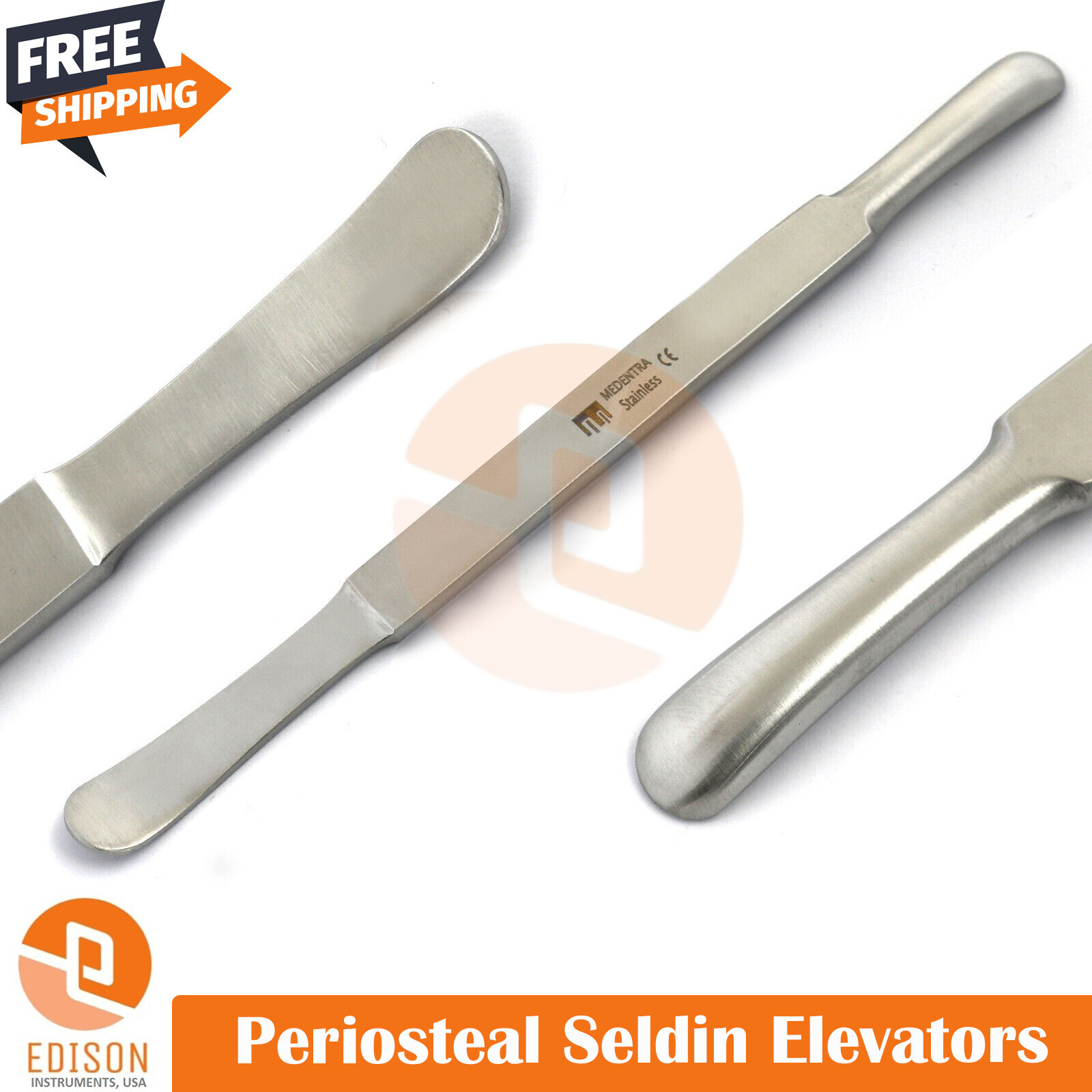 Surgical Periosteal Molt #4 Modified Buser Chisel 4mm-6mm Seldin Elevators Set